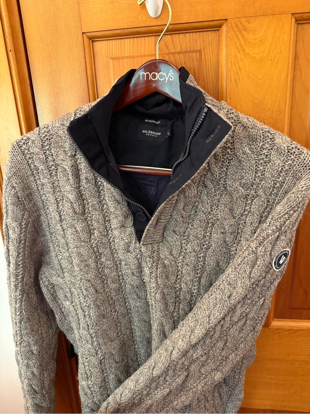 Holebrook Men’s Cable Knit Zip-Up Sweater - Windproof